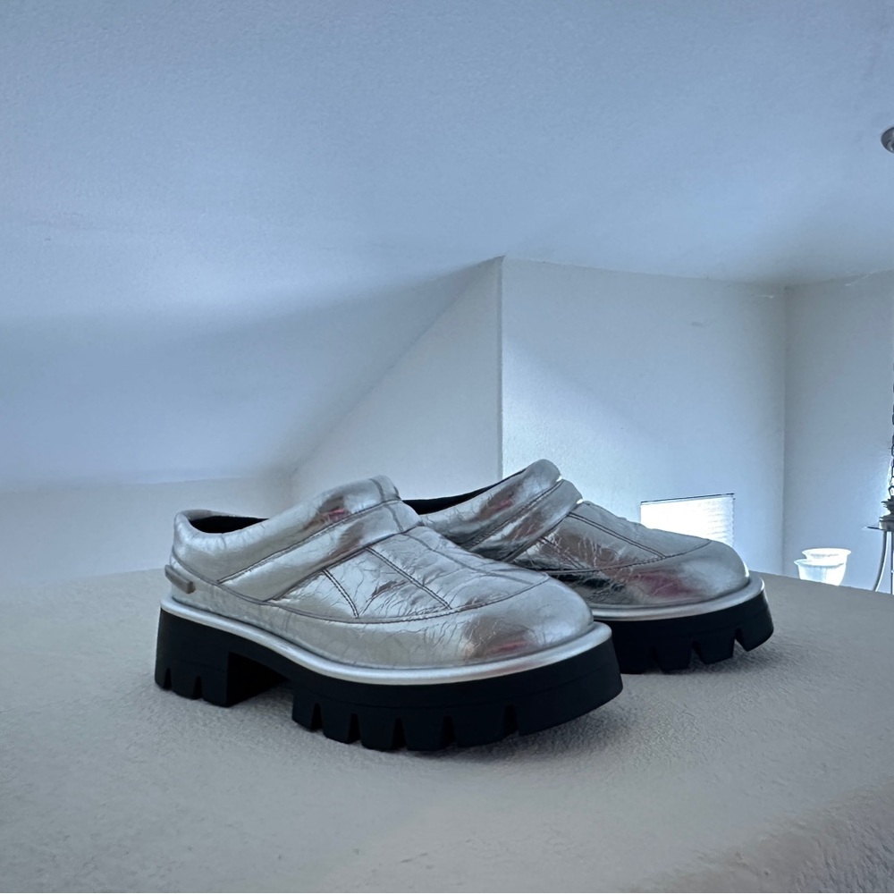 Michael Kors Silver Platform Mules
